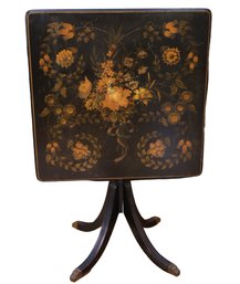 Vintage Tilt Top Table With Flowers