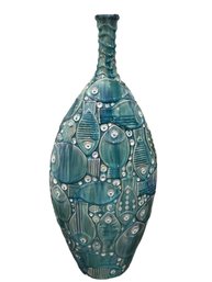 Contemporary Fish Design Ceramic Glaze Large Vase