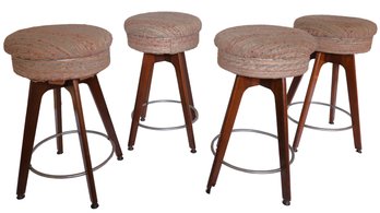 RARE MID CENTURY MODERN SET OF 4 STOOLS !!