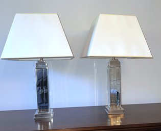 Pair Of Mirrored Table Lamps By Vaughan