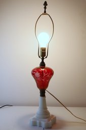 Antique Sandwich Glass Oil Lamp -shippable