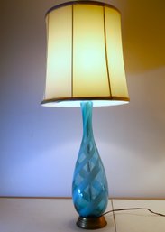 Vintage MCMItalian Table Lamp With White Ribbon Swirls -shippable