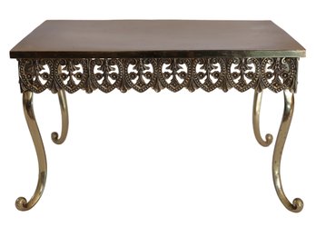 Vintage Brass Stand With Elegant Turned Legs