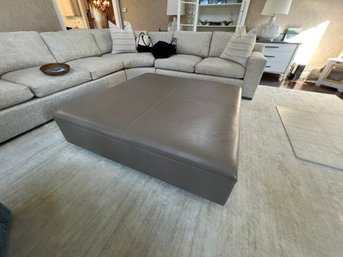 Large Lee Custom Leather Square Coffee Table/ottoman