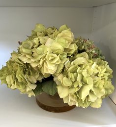 Hydrangea Flowers With Hand Made Glass Vase -shippable