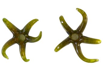 Pair Waterford Crystal Starfish Sculpture Votive- Shippable