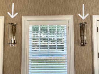 Pair Of Polished Nickel Wall Sconces