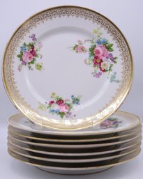 Set Of 7 French Early 20th C.  Charles Ahrenfeldt Limoges Plates-shippable