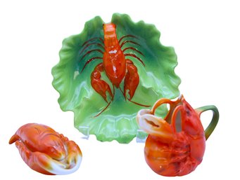 Fantastic Vintage Lobster Serving Dishes -SHIPPABLE