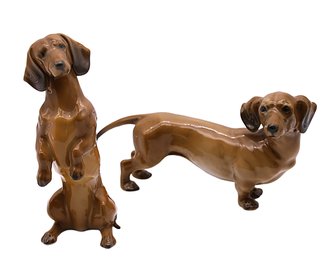 Pair Of ROSENTHAL Porcelain Dachshund Figures-SHIPPABLE