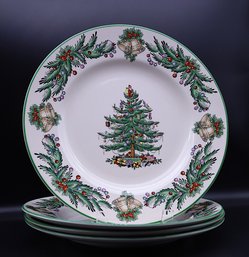 Four Spode Christmas Tree Garland Dinner Dishes -SHIPPABLE