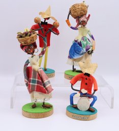 Four Vintage Folk Dolls -shippable