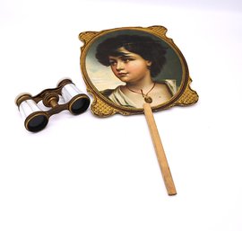 Antique French Opera Glasses And Mask Advertisement- Shippable