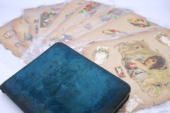 Antique Autograph Book With Some  Ephemera And Victorian Scrapbook Pages -shippable