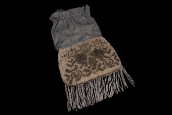 Antique Beaded Draw Sting Purse-Shippable