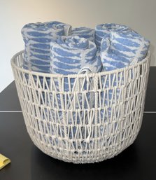 One Kings Lane Beach Towels With Basket
