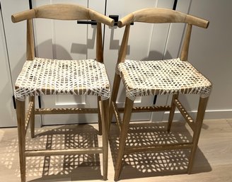 Two Safavieh Bandelier Bar Stools Armless