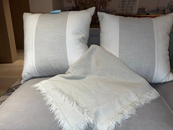 Two Large Decor Pillows And Leanne Ford For Crate And Barrel Throw-shippable
