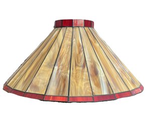Red And Cream-stained Glass Tiffany-style Lamp Shade