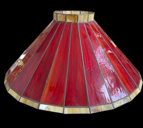 Vintage Tiffany-style Stained Glass Hanging Lamp Shade 1 Of 2