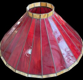 Vintage Tiffany-style Stained Glass Hanging Lamp Shade 2 Of 2