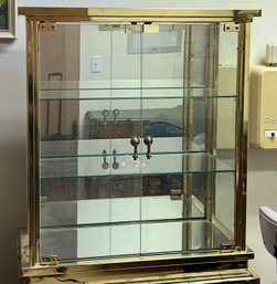 Hollywood Regency Style Glass Curio Display Cabinet