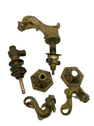 Vintage SHERLE WAGNER Luxury Gold Gilded Bronze  Dolphin Sink Faucet Set- Shippable