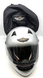 Harley Davidson 100th Anniversary Full-face Motorcycle Helmet In Silver.
