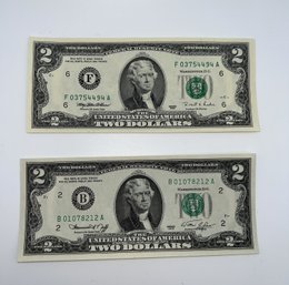 Uncirculated Two Dollar Bills- Shippable