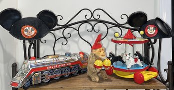 Vintage Mickey Mouse, Monkey Toy, Express Train French Carousel- Shippable