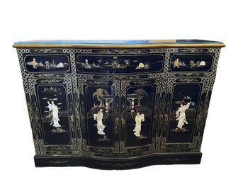 Black Chinoiserie Buffet/sideboard With Mother Of Pearl