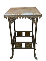 Victorian Brass And Marble Fern Stand