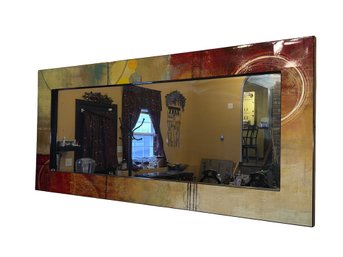 Vintage Laquer Colorful Large Mirror