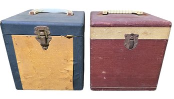 Two Vintage 45 Record Boxes With Some 45's