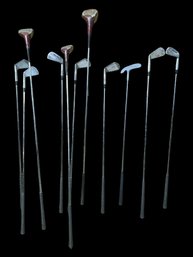 Eleven Vintage Spalding Golf Clubs