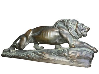 Rare Prowling Lion Statue