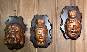 Vintage Buddhas And Japanese Mask