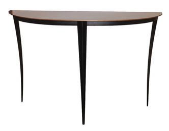 Sleek MID CENTURY MODERN METAL Demi-lune Table