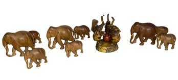 Lovely Vintage Wooden Elephant Collection- Shippable