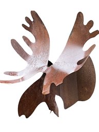 Fantastic Hand Forged Metal Moose Head For Outside Or Inside