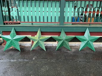 4 Large Metal 5 Point Stars For Outside