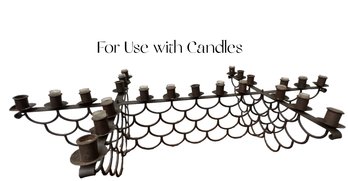 Swedish Wrought Iron Hanging Candle Vintage Chandelier