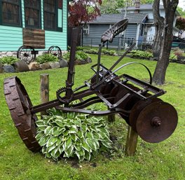 Antique Akron Horse Drawn Plow Lawn Decoration