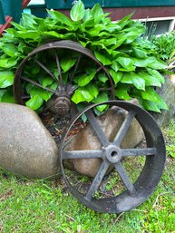 2 Antique Iron Wheels