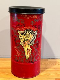 Vintage Metal Garbage Can