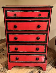 Vintage Hand Painted Custom Ship Theme Dresser
