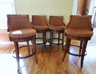 Four FRONTGATE Tommy Bahama Cabana Swivel Bar Stools