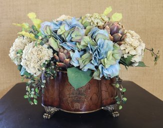 Silk Floral Arrangement With Faux Artichokes