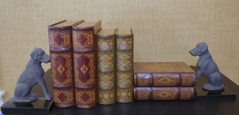 Secret Book Boxes And Pair Of Iron Dog Bookends