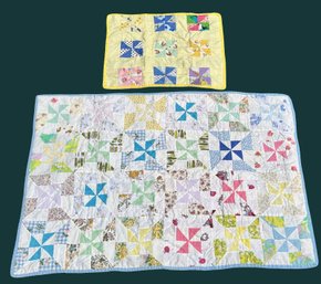 2 Vintage Childrens Quilts Hand Done - Shippable